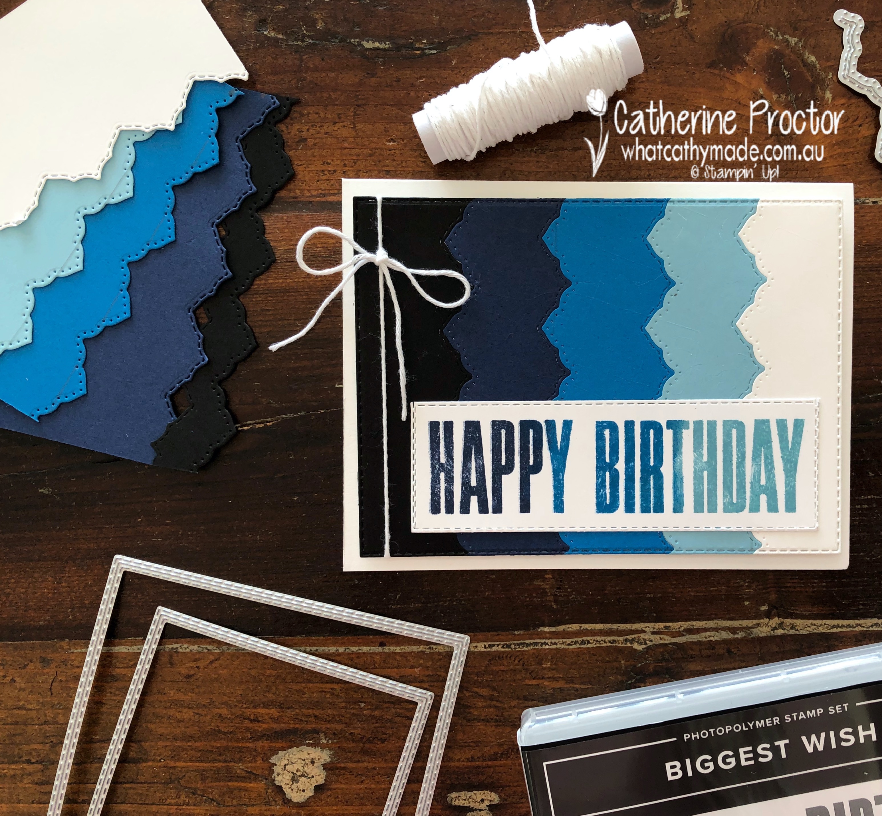Balmy blue basic borders bigest wish birhday card