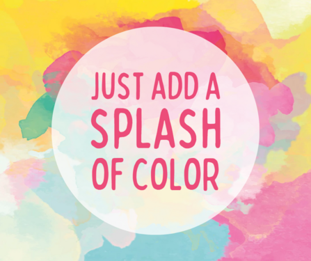 Splash of color facebook post