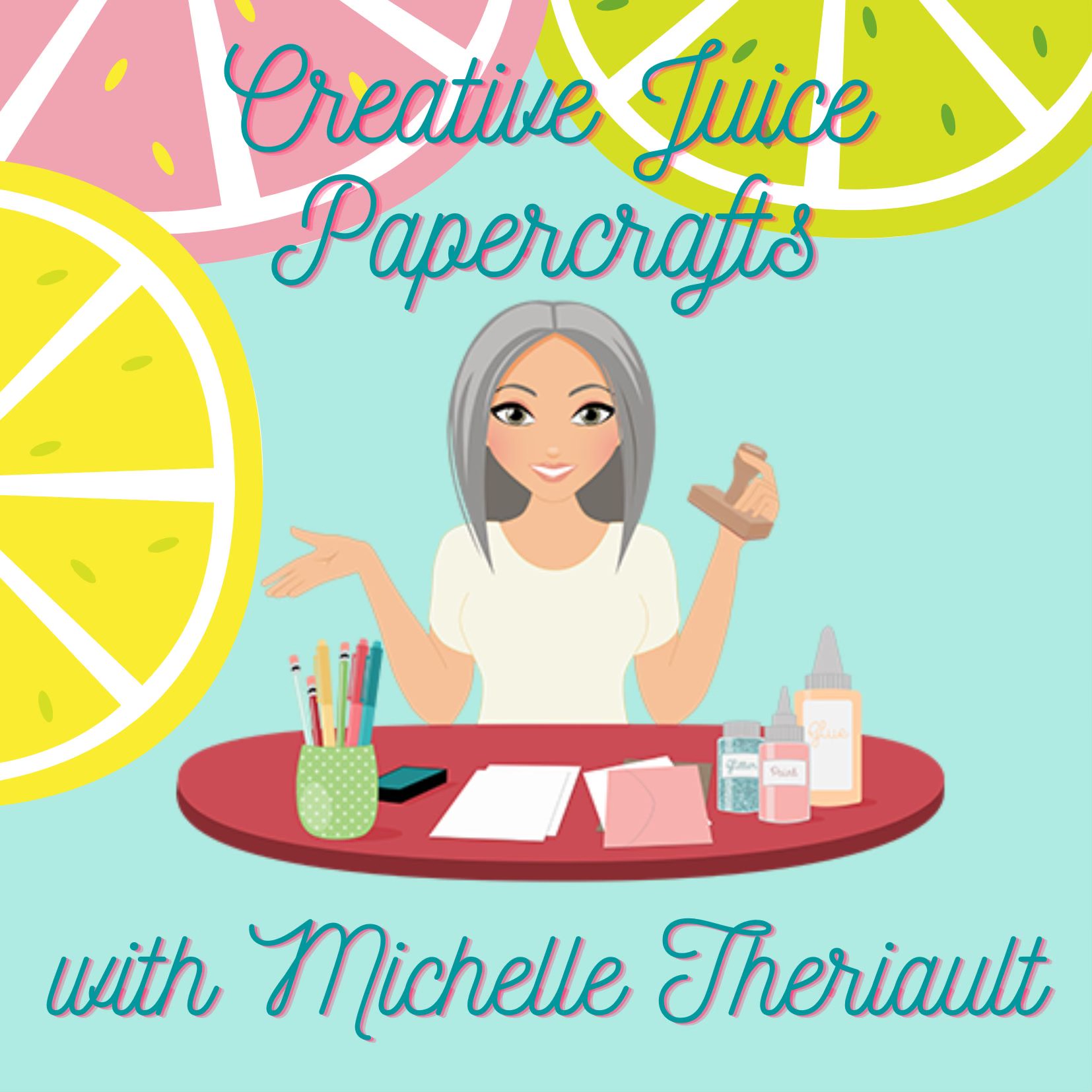 Lime and white citrus summer block party invitation