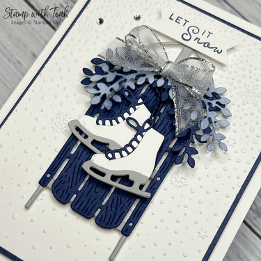 Sophisticated sled night of navy detail view