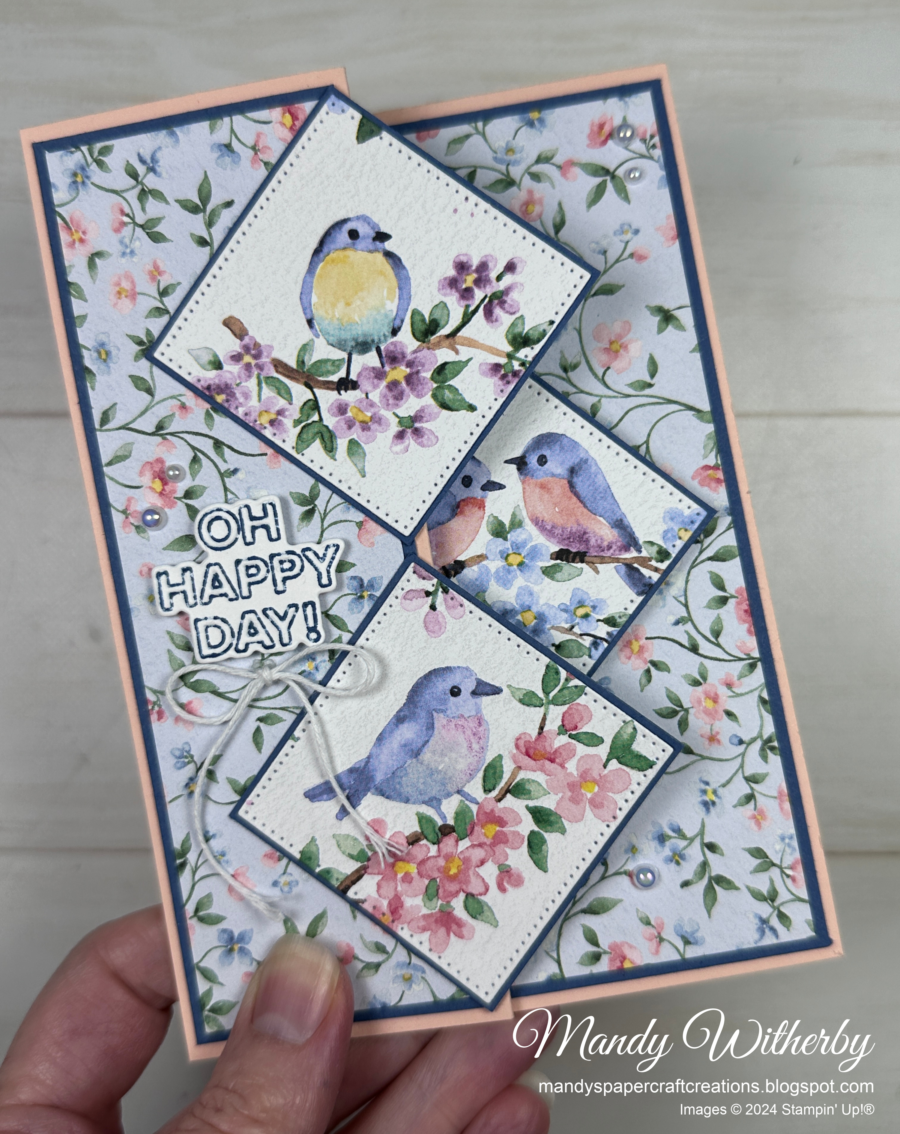 Diamond pop up fun fold with flight   airy designer series paper 