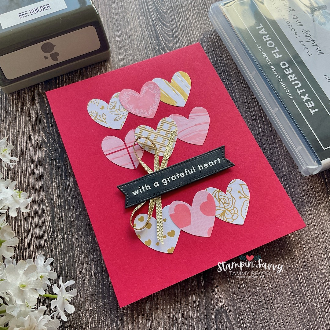 Most adored designer paper bee builder punch card idea stampin savvy tammy beard