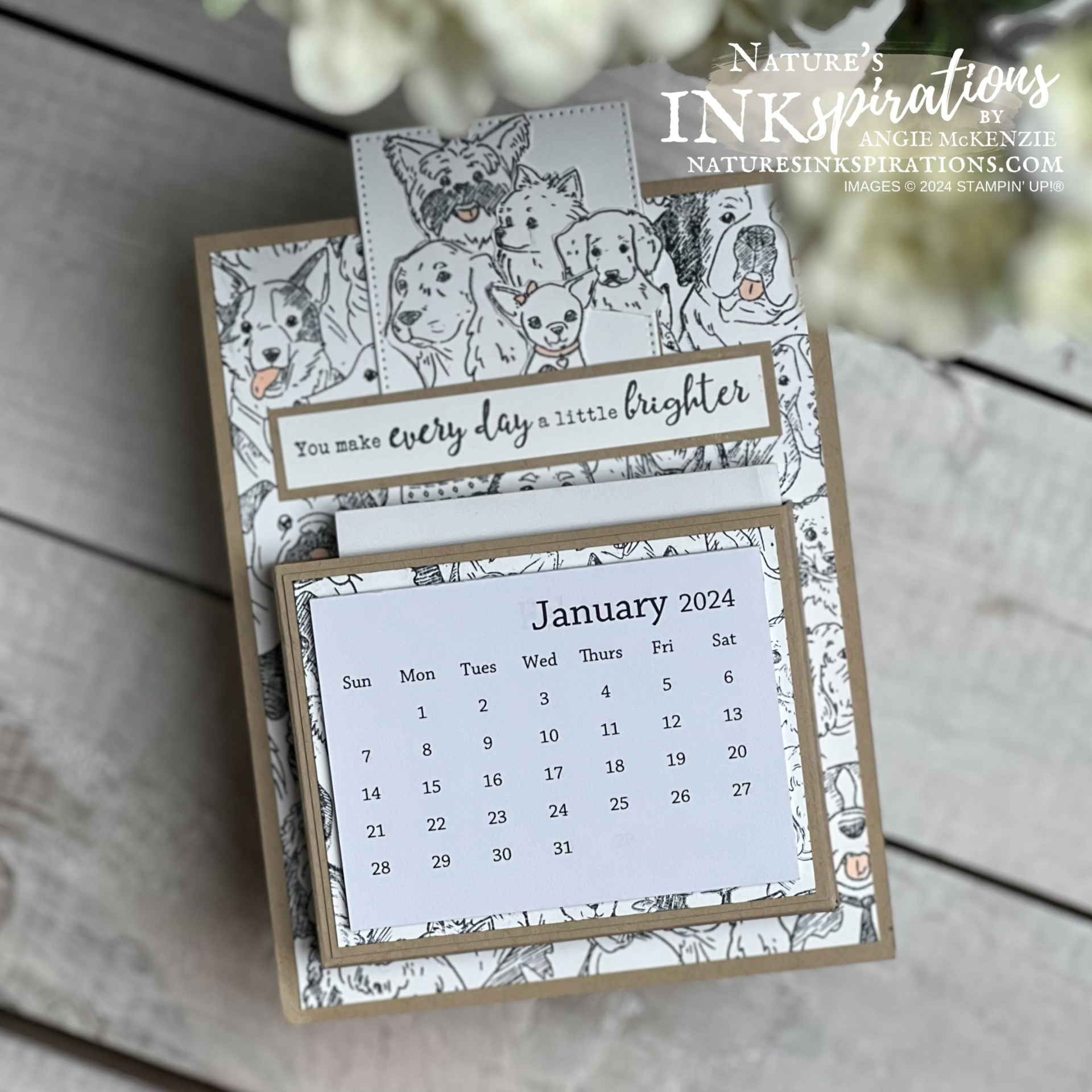 Stampin  up  doggone friendly calendar   jan 2024  2 