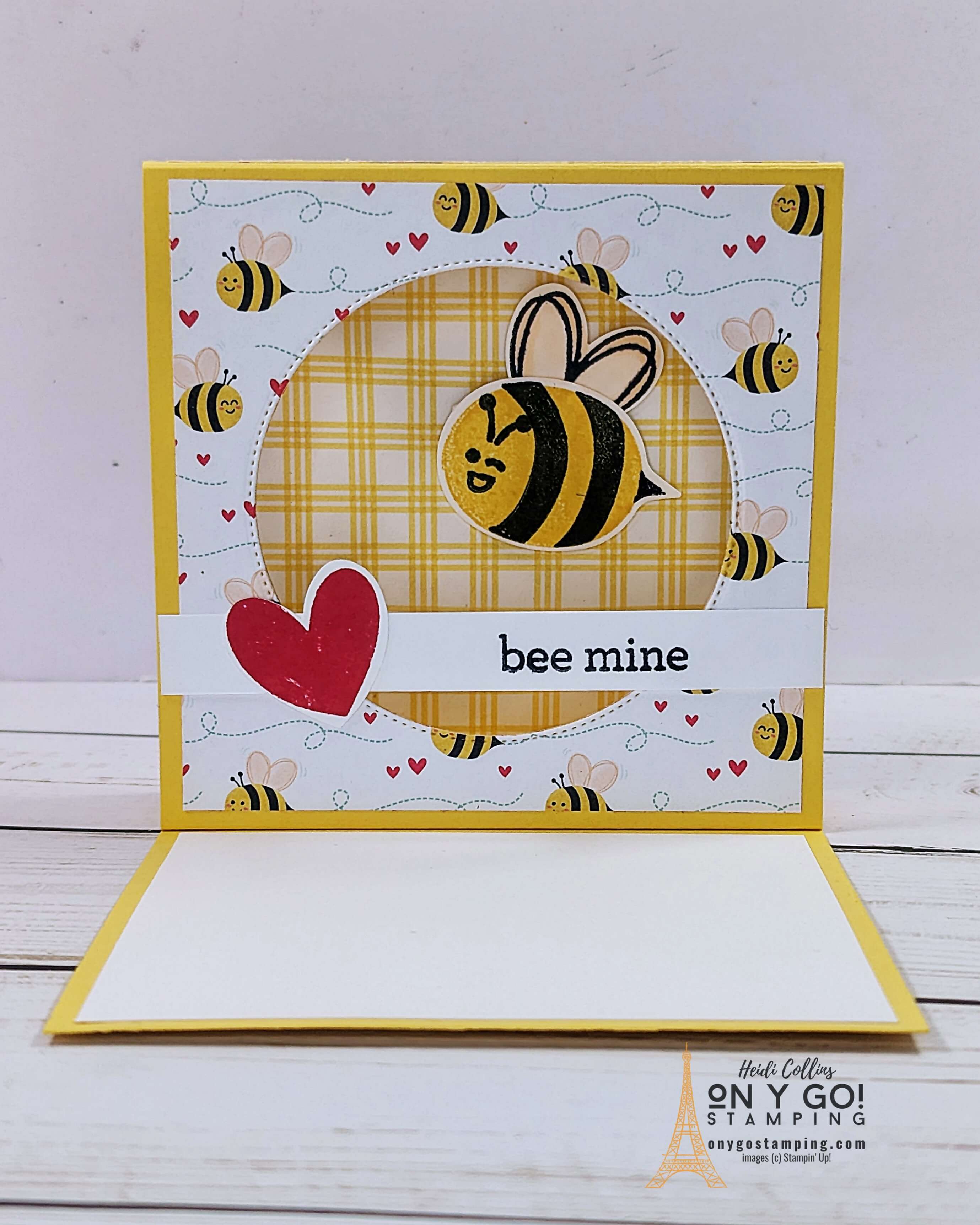 Fun fold shadow box bees open