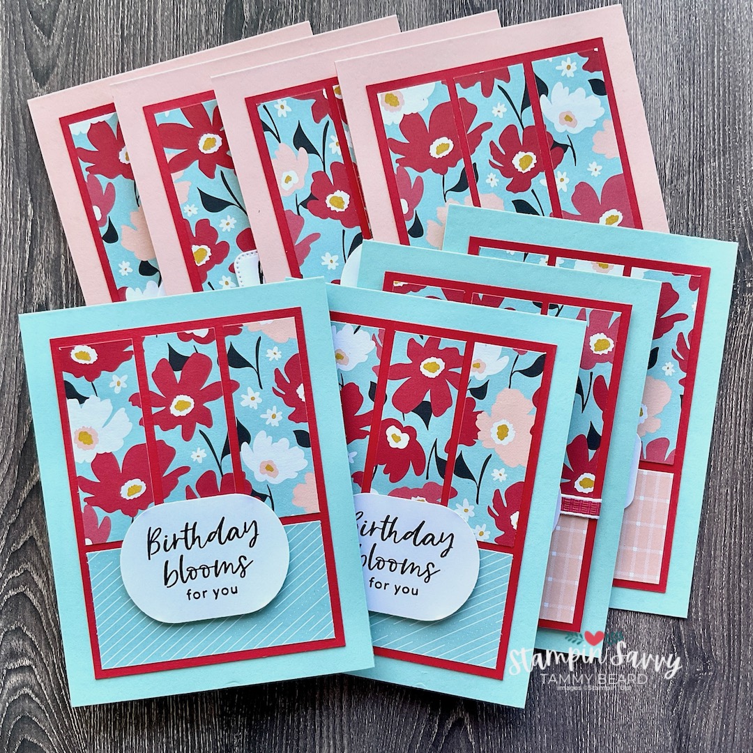 Textured floral sunny days birthday cards stampin savvy tammy beard