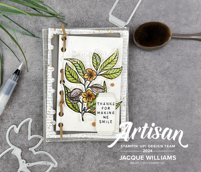 Stampin up lovely and sweet notes of nature watercolor flowers vintage notebook