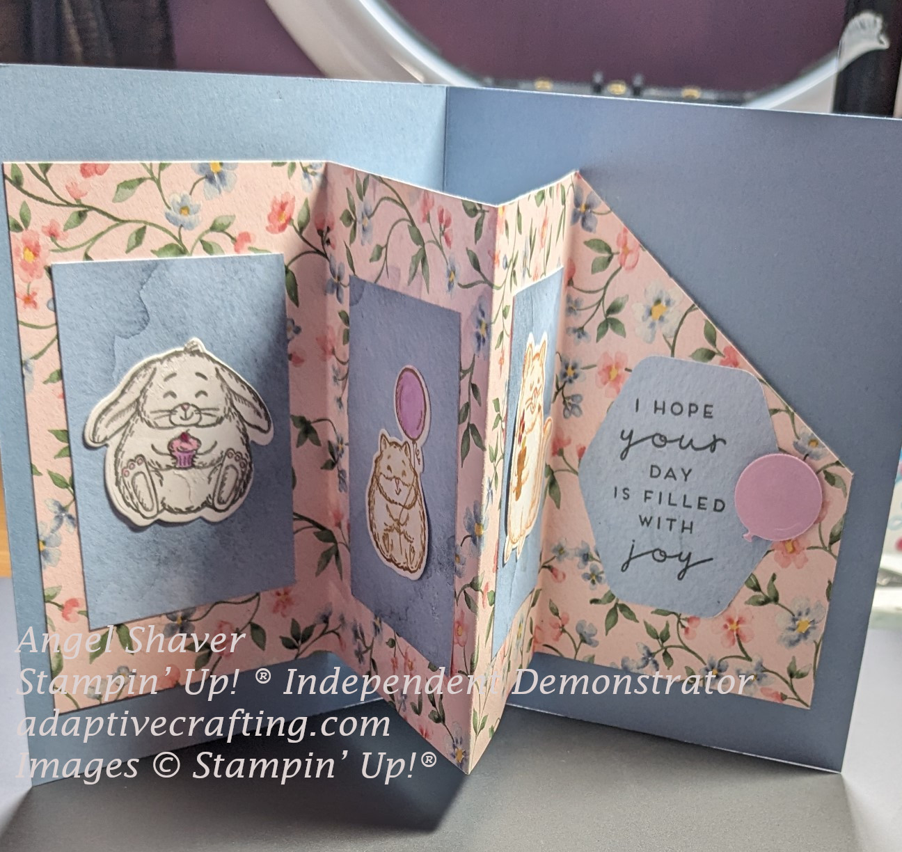 Birthday angle gift card fun fold