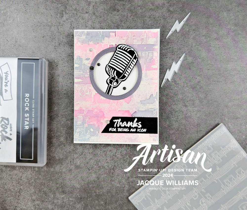 Stampin up rock and roll rock star embossing folder gender neutral technique birthday card artisan blog