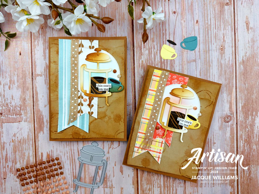 Stampin up a little latte love french press miniature coffee card cuppa artisan