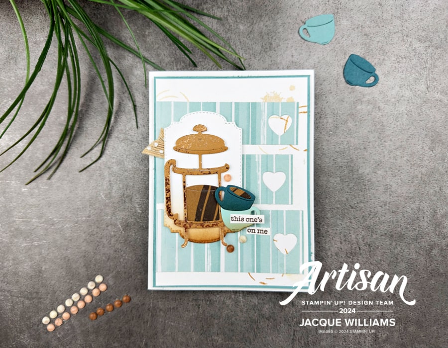 Stampin up a little latte love coffee card lost lagoon sip cuppa new zealand auckland blog min