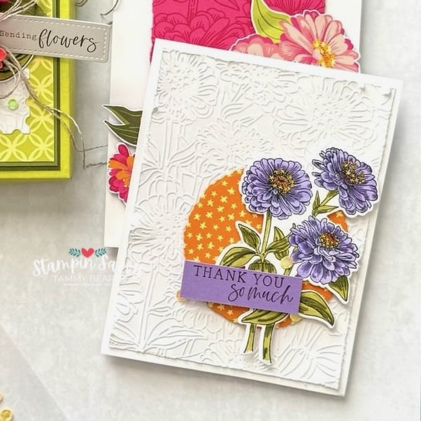 Simply zinnias card idea stampin savvy tammy bard