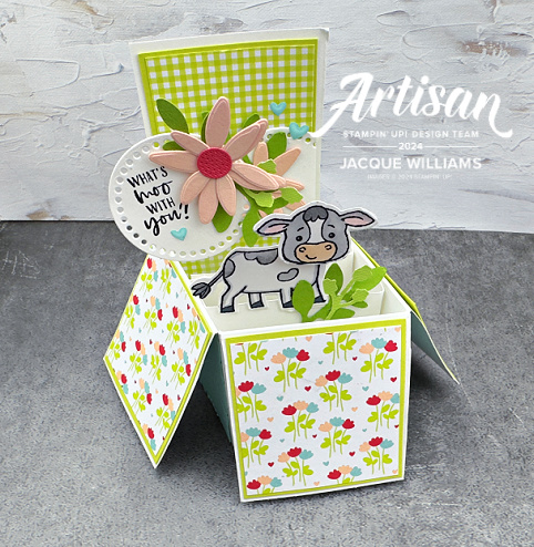 Stampin up cow bundle cow punch pop up fun fold box card blog