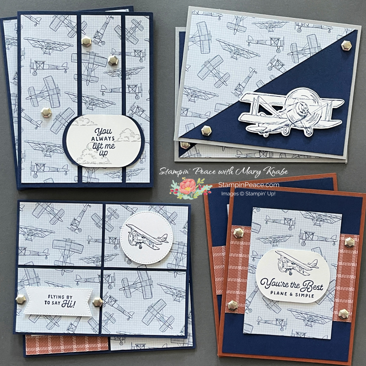 Stampin  up  adventurous sky stamp set   dies and take to  the sky dsp   mary knabe  10 