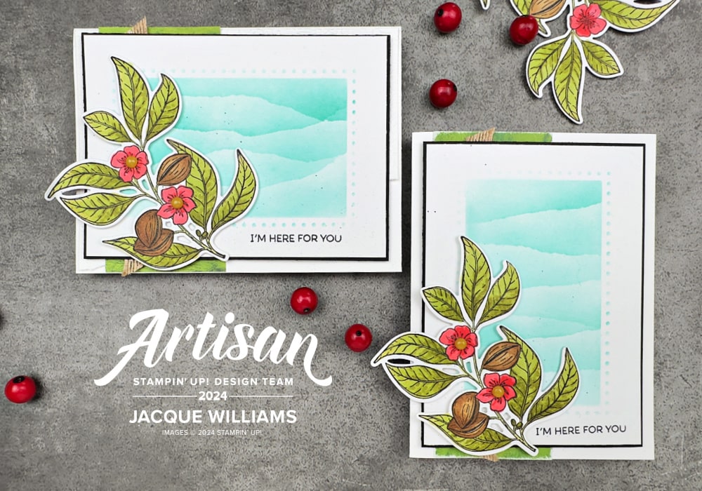 Stampin up natures sweetness lovely and sweet masked background min