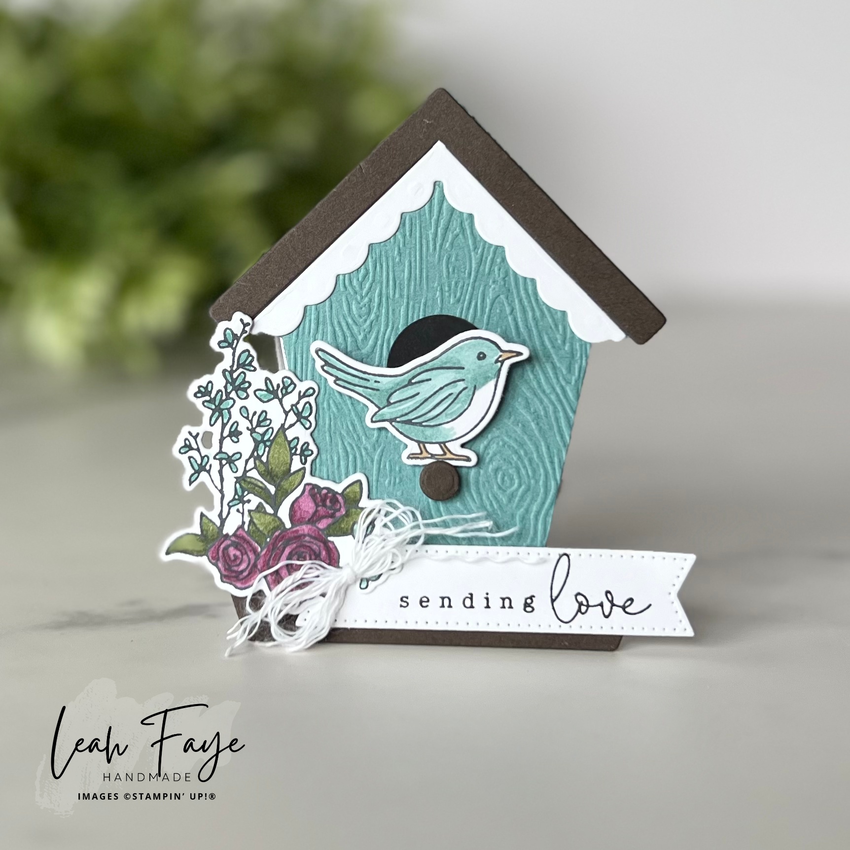 Birdhouse lost lagoon with flowers