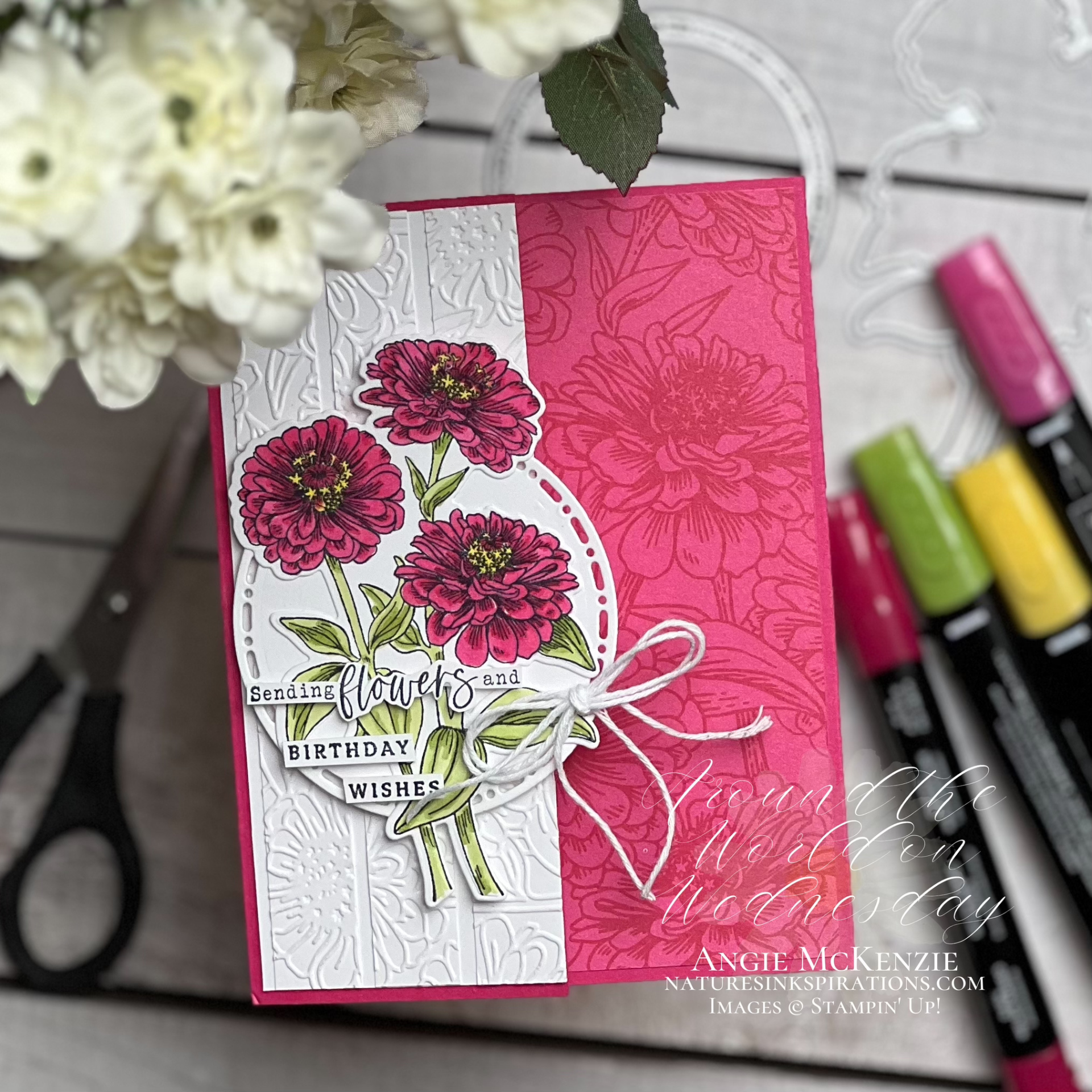 Stampin  up  simply zinnia birthday card   may 2024  9 