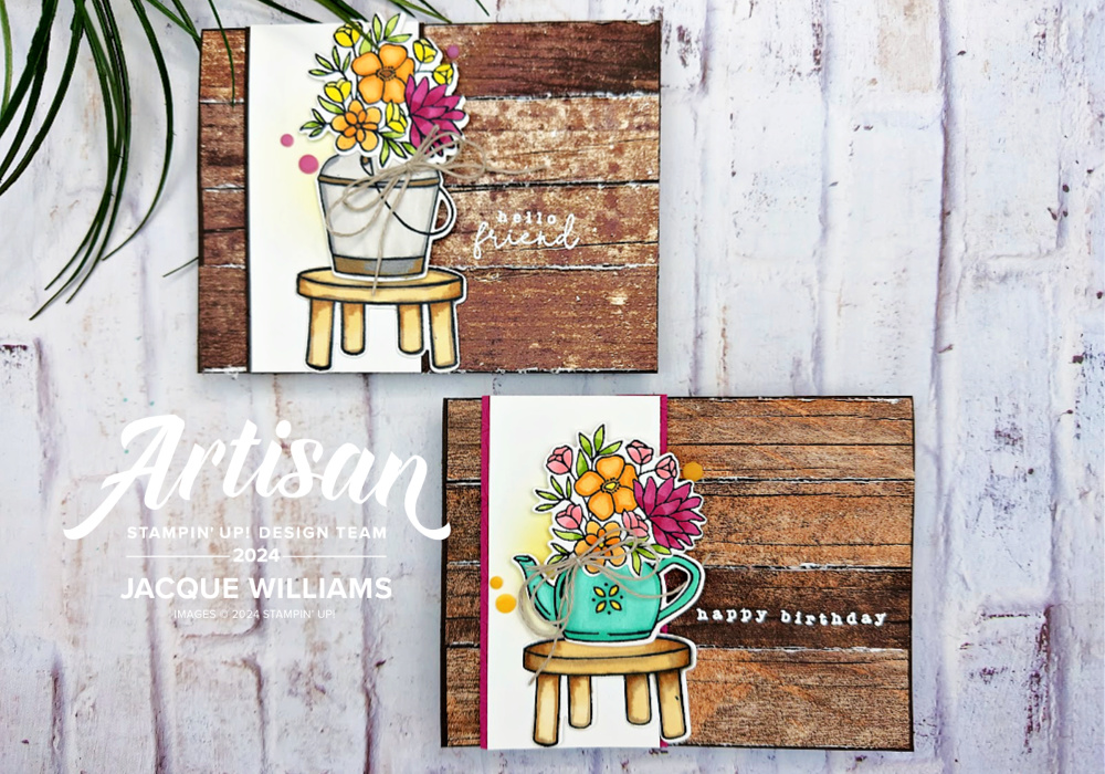 Stampin up country woods country flowers wood background idea planks blends live blog