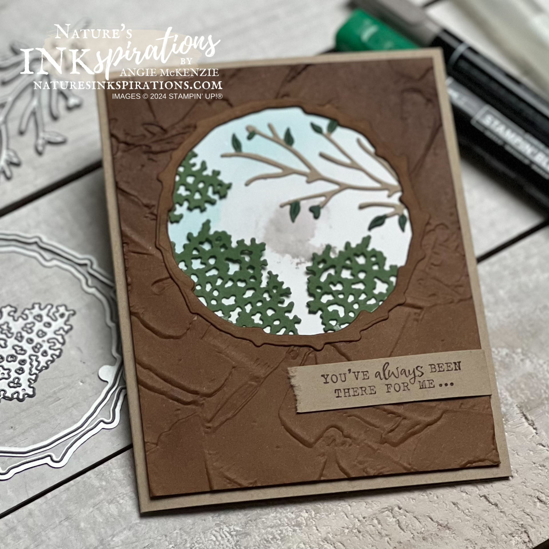 Stampin  up  encircled in nature masculine card   may 2024  11 