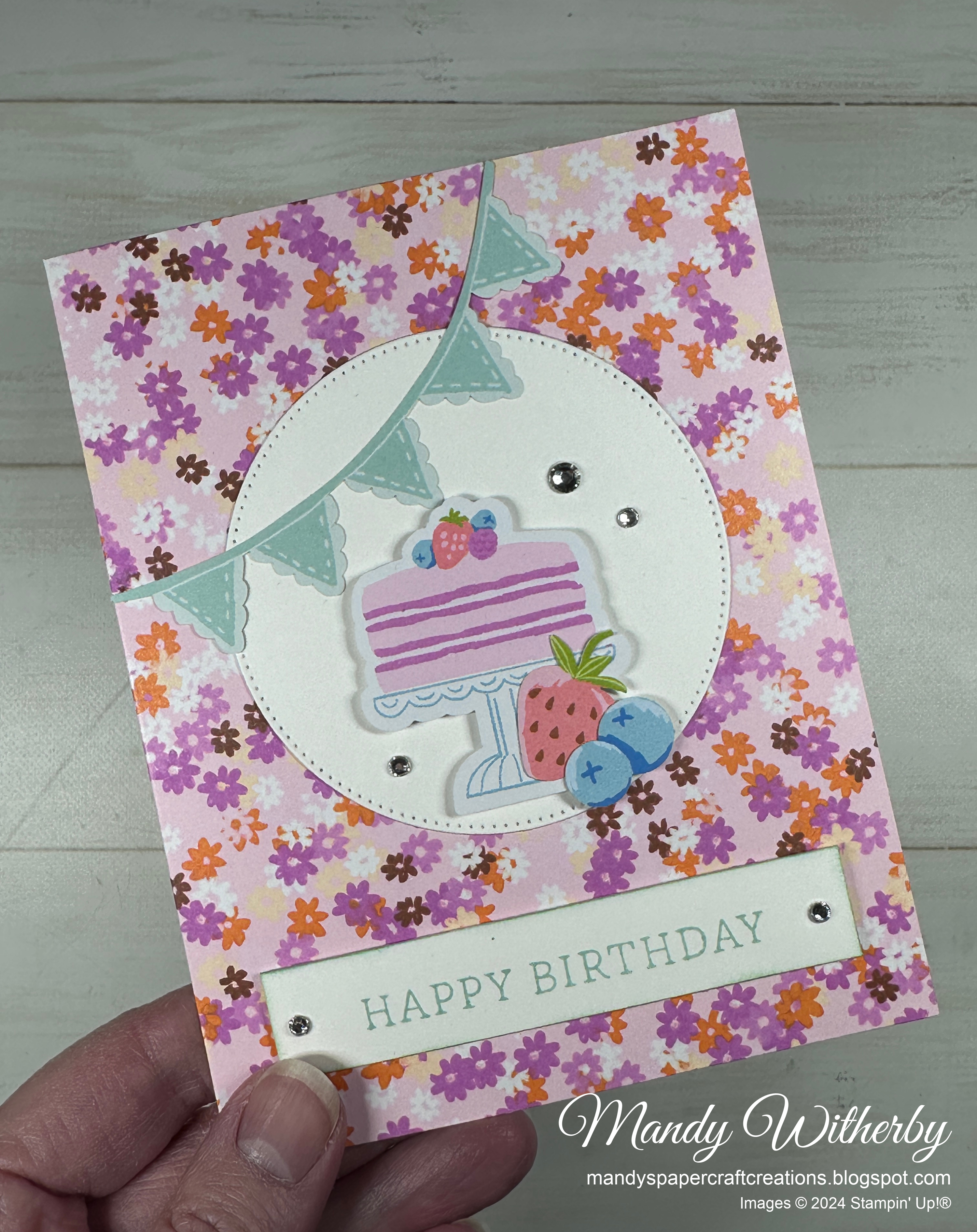 Happy birthday cake ephemera card