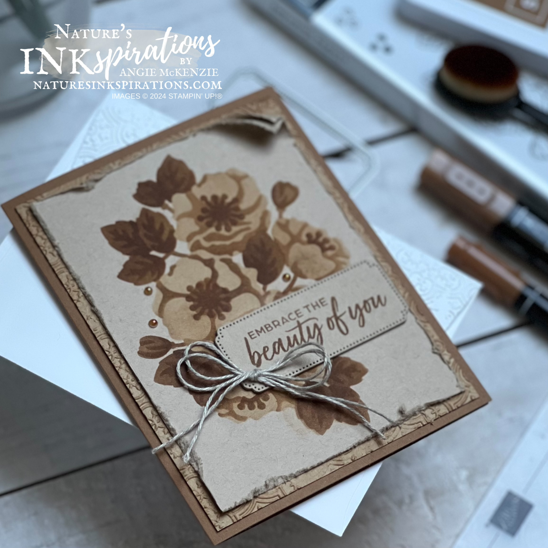 Stampin  up  enduring beauty sepia monochrome   june 2024  6 