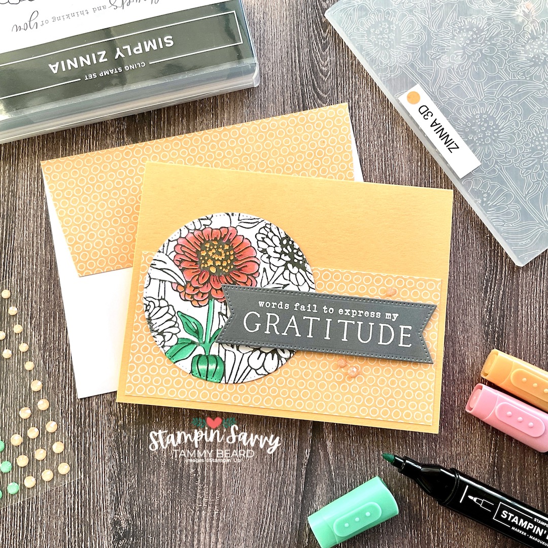 Simply zinnia card sketch 148 stampin savvy tammy beard