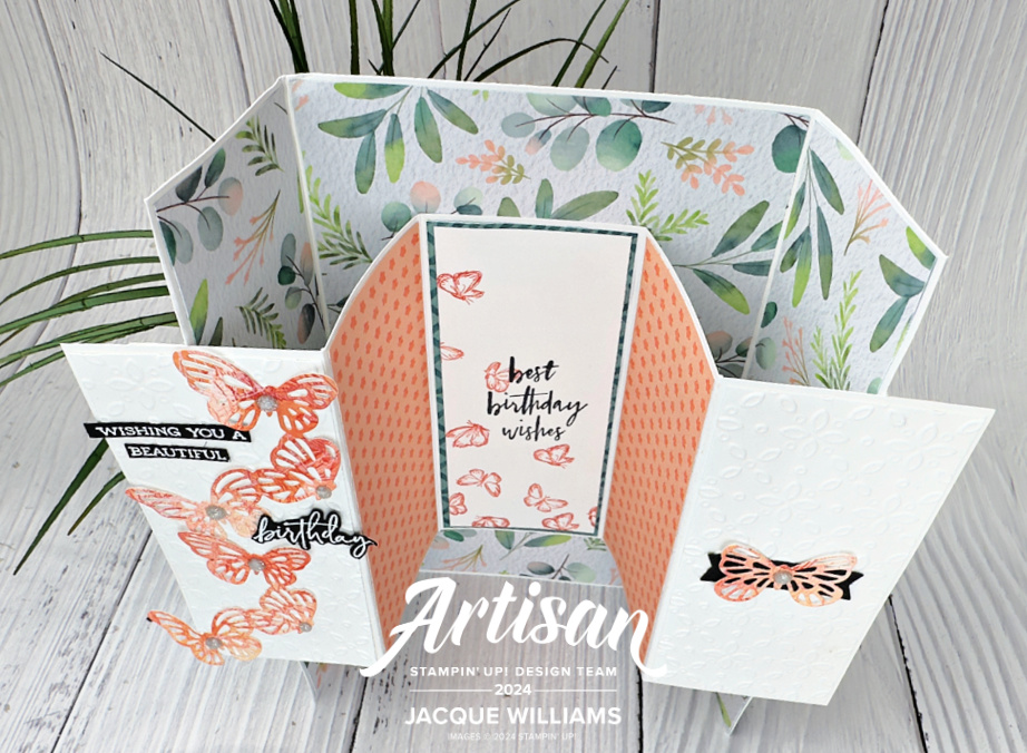 Stampin up frames and flowers sketched butterflies slimline fun fold reel tutorial video free blog