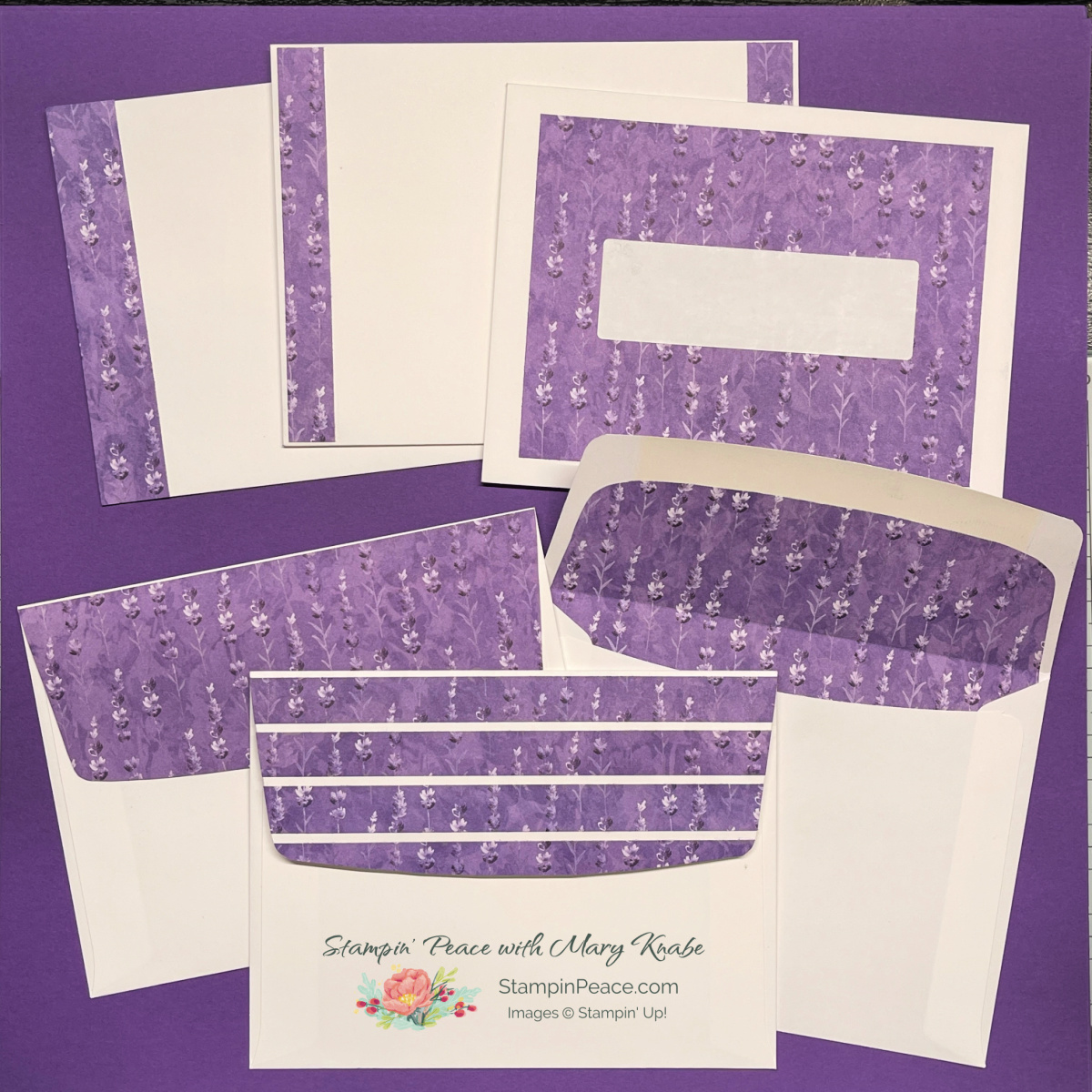 Stampin  up  a2 envelopes   perennial lavender dsp   mary knabe  2 