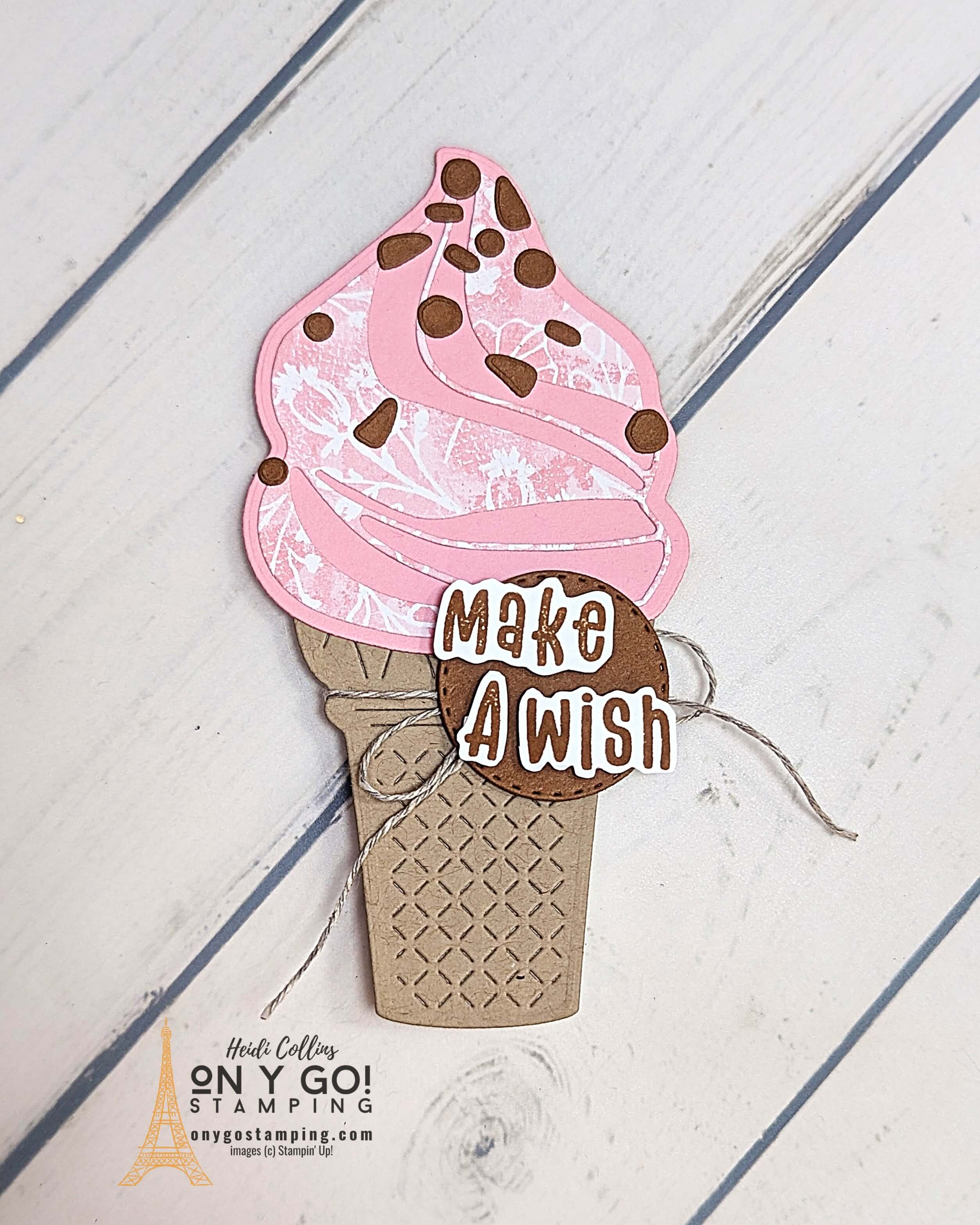 Ice cream swirl cone card front