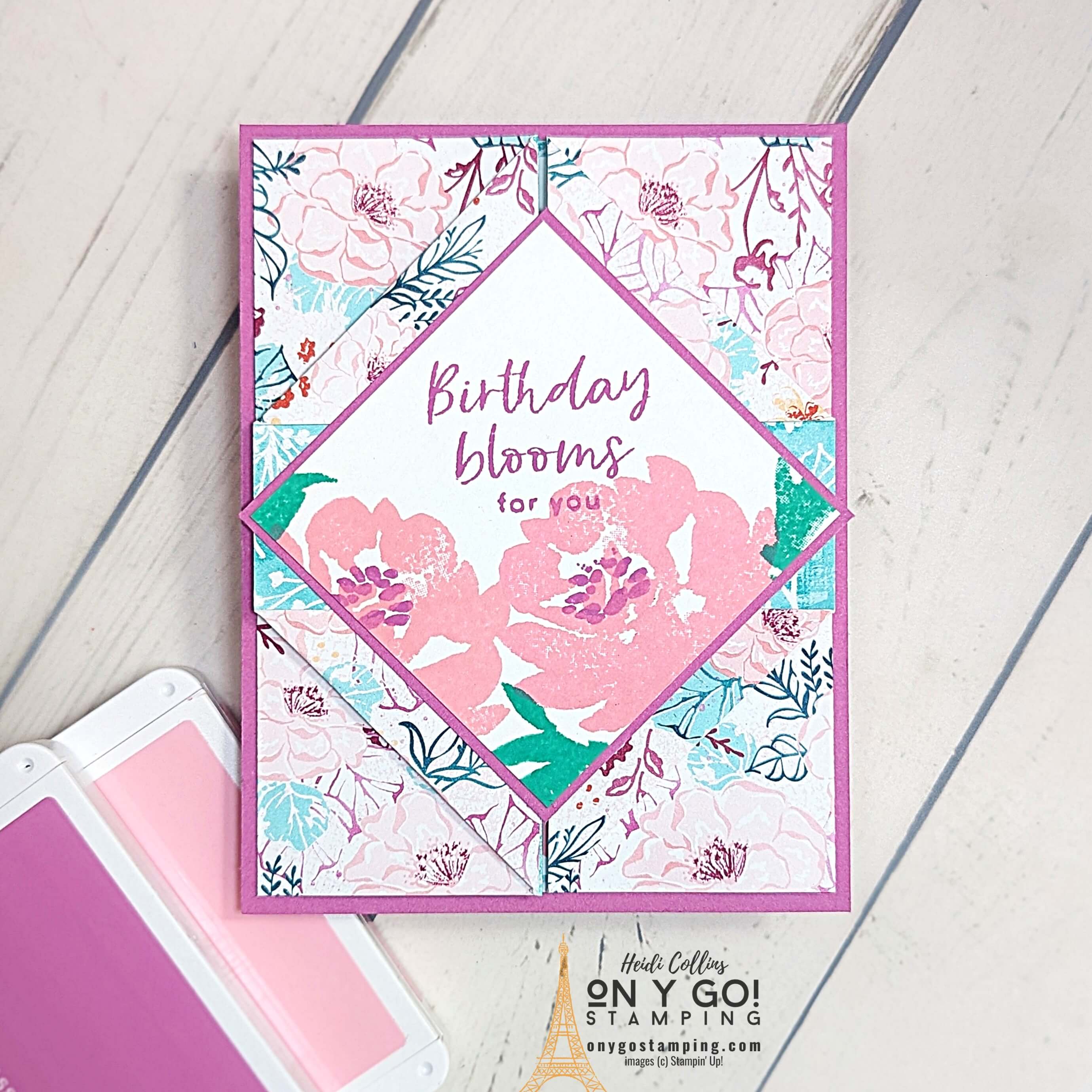Diamond gatefold textured floral