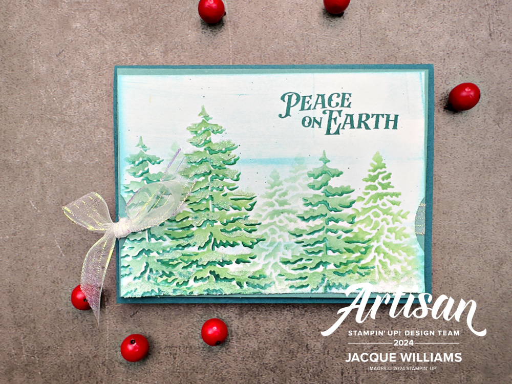 Stampin up frosted forest masks stencils quick christmas card shimmery embossing paste blog