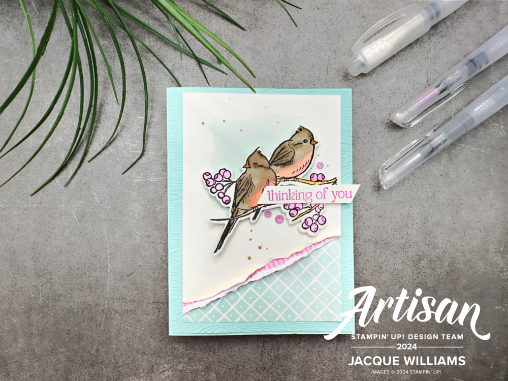 Stampin up winterly tree tops nests of winter how to use water painter tips blog