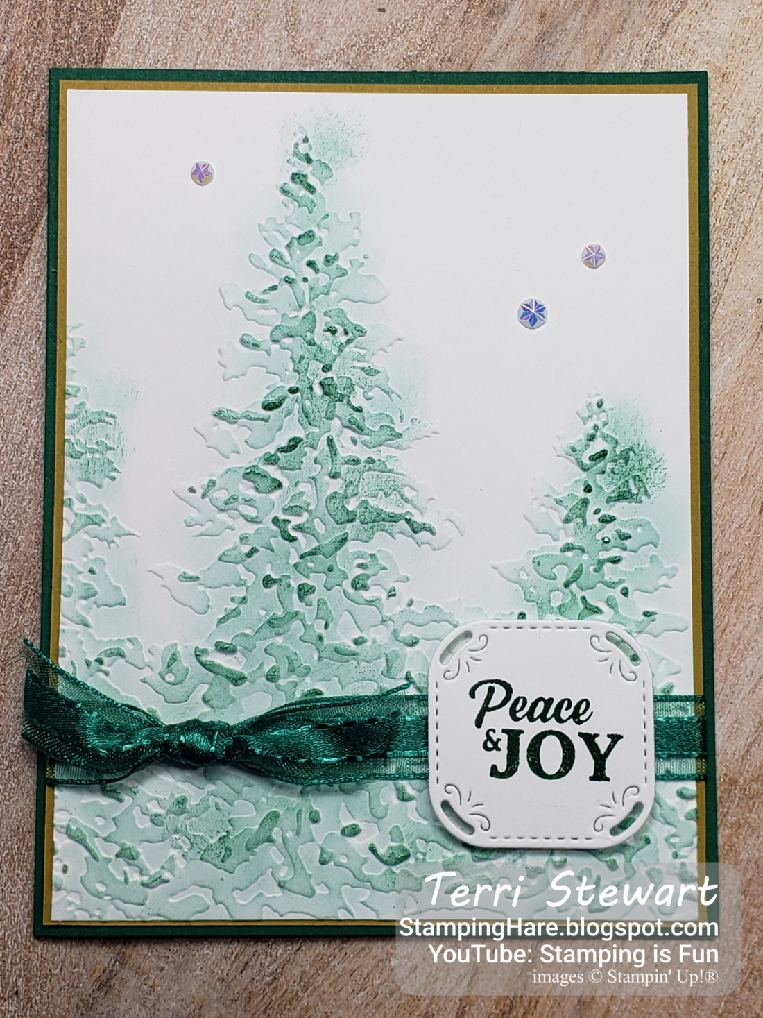 Painted trees embossing and peaceful season