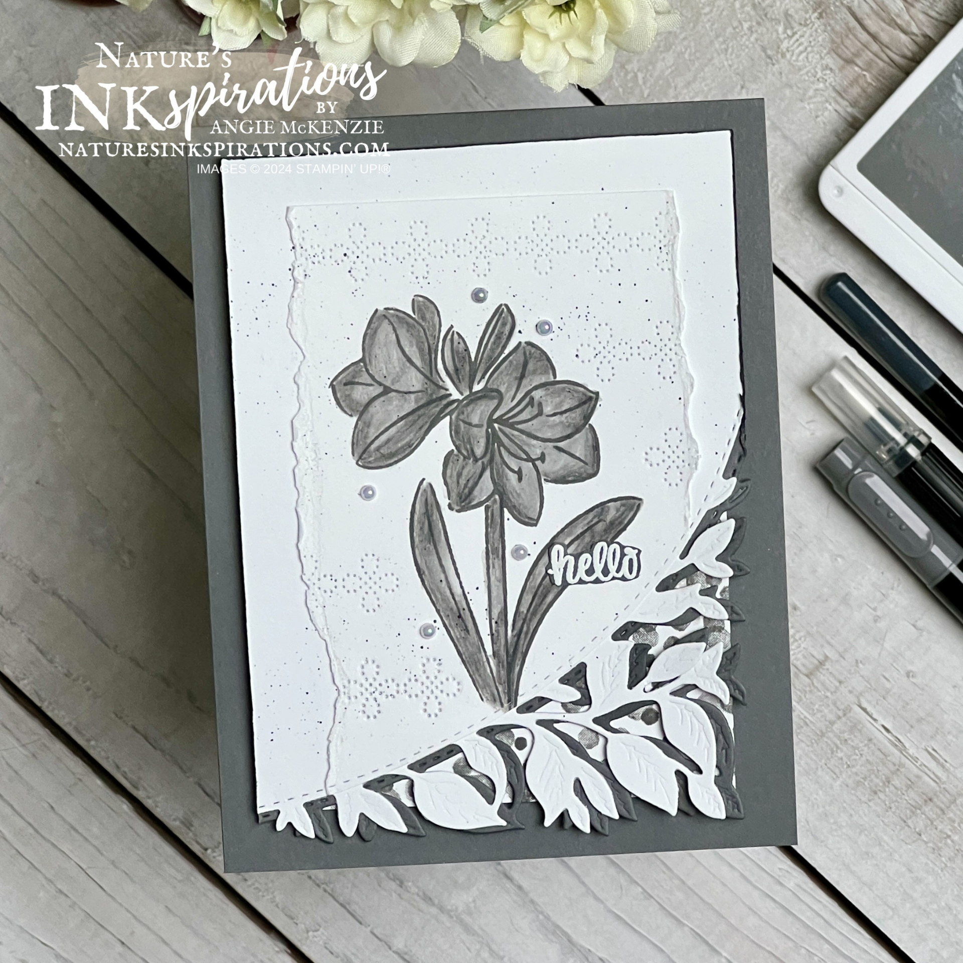 Stampin  up  artful amaryllis in basic gray   august 2024  4 