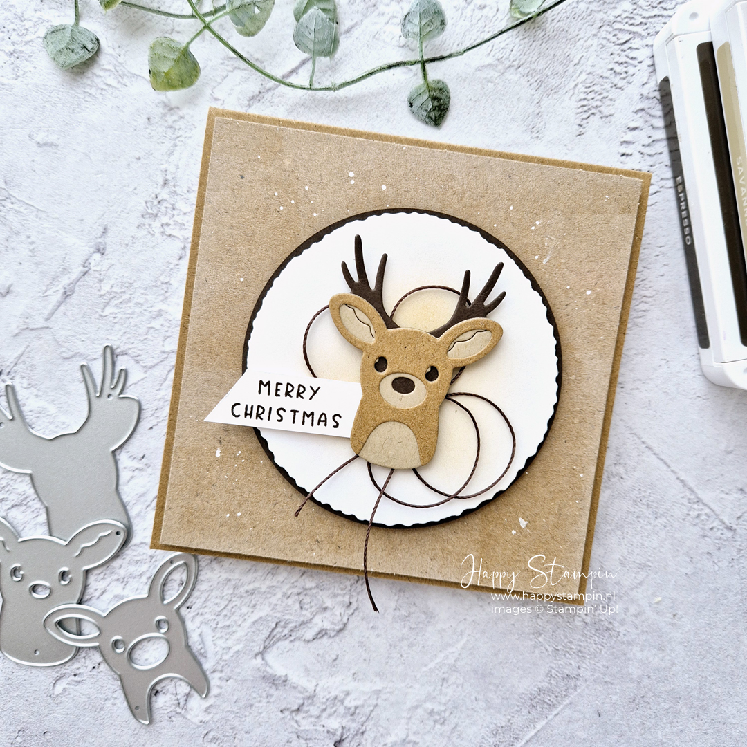 Stampin up   happy stampin   inspiratie en verkoop   reindeer fun   kerst challenge 15