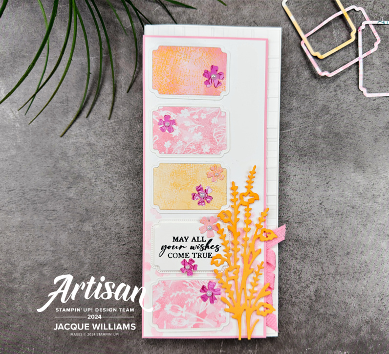 Stampin up unbounded beauty unbounded love flowers of beauty slimline stamphappy blog