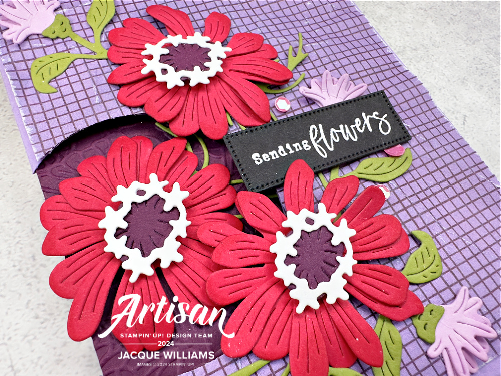 Stampin up simply zinnias fun fold window fold red hatter stamphappy blog