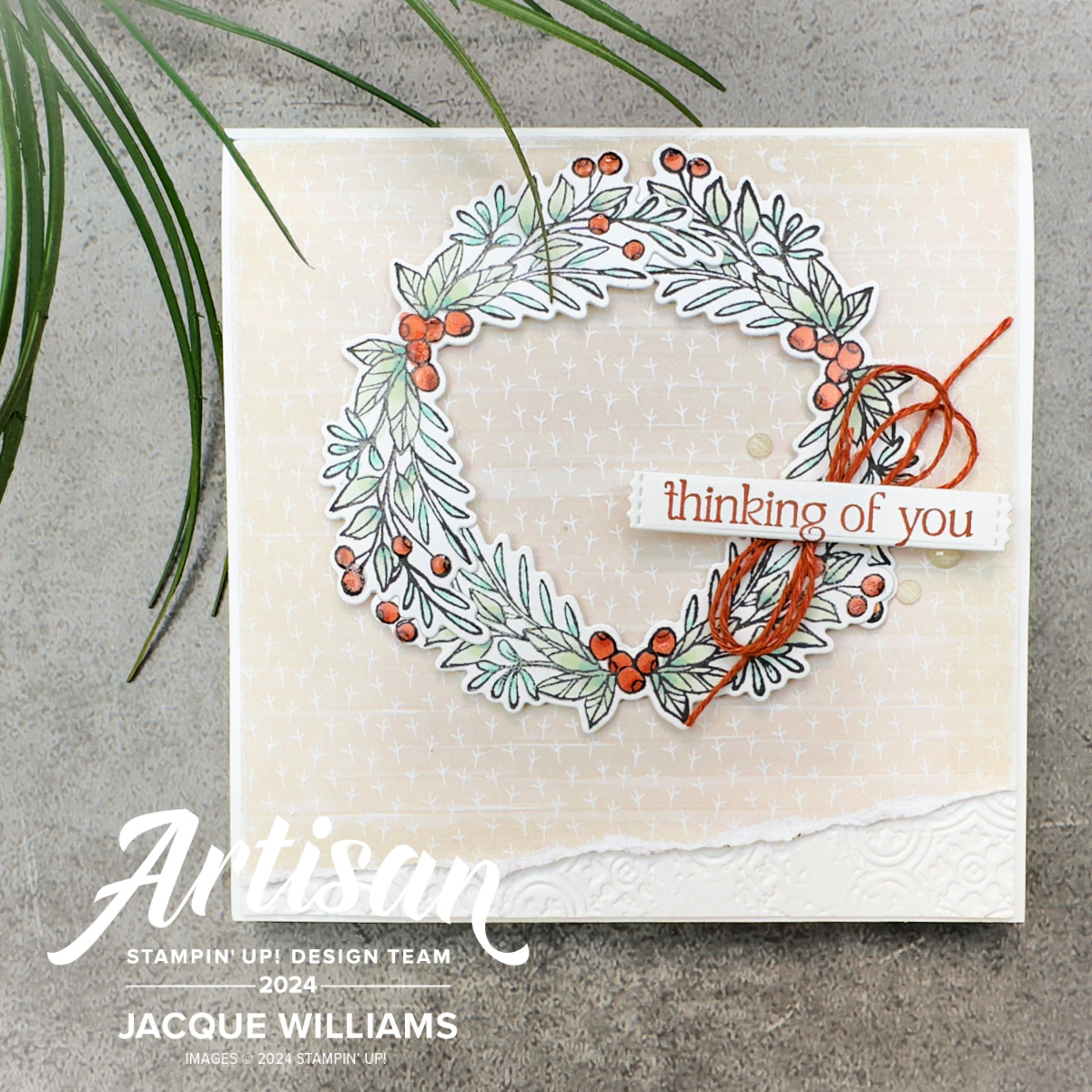 Stampin up nests of winter winterly tree tops year round wreath blends