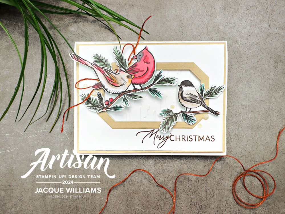 Stampin up nests of winter greetings of the season faux window card clean and simple christmas blog