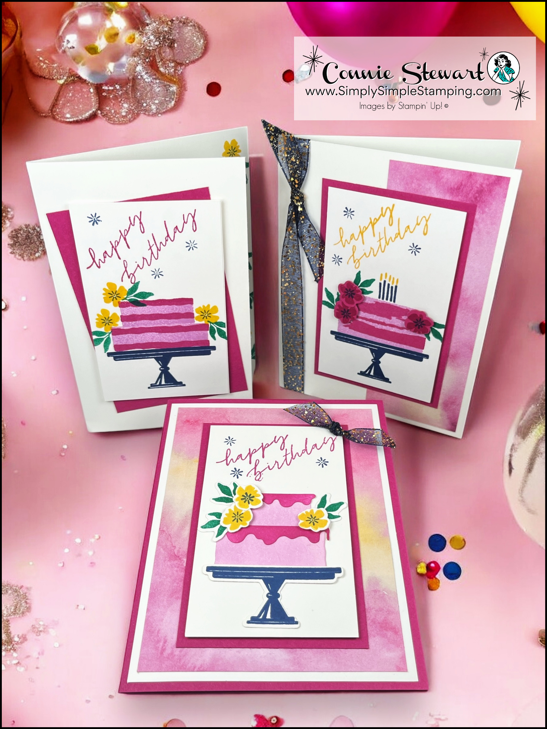 3 cake celebrations cards