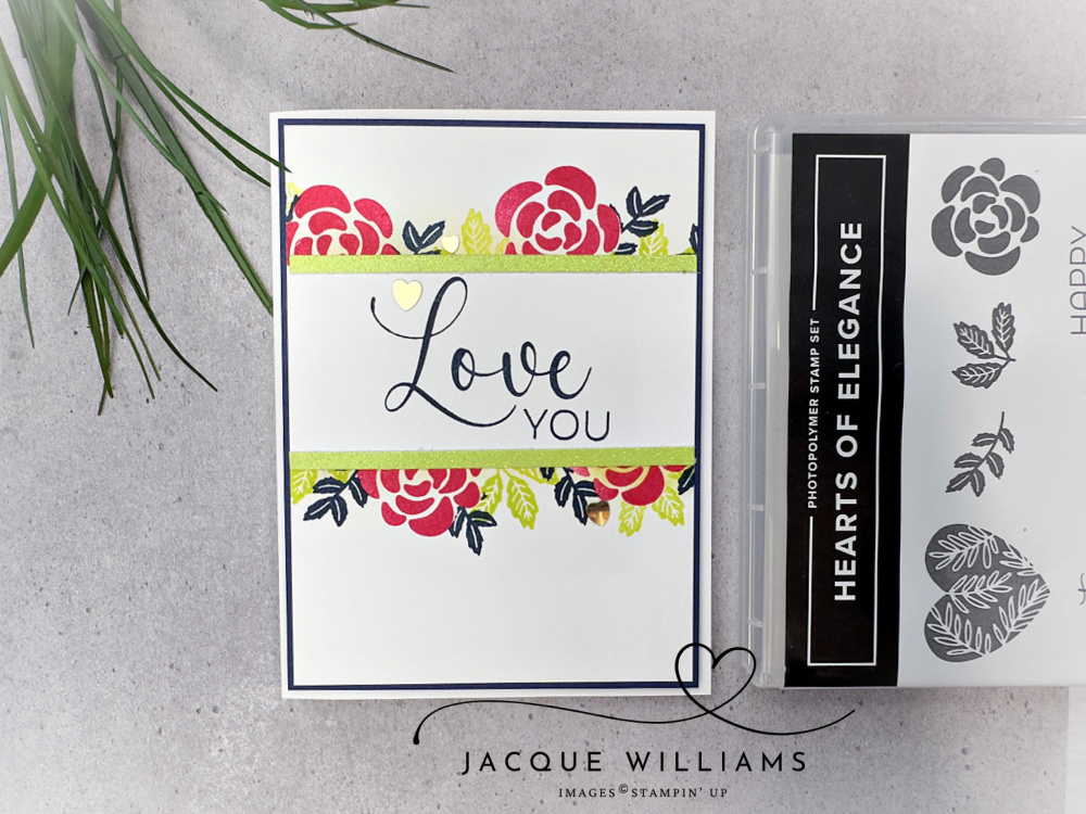 Stampin up hearts of elegance easy masking technique one layer card clean and simple nz blog
