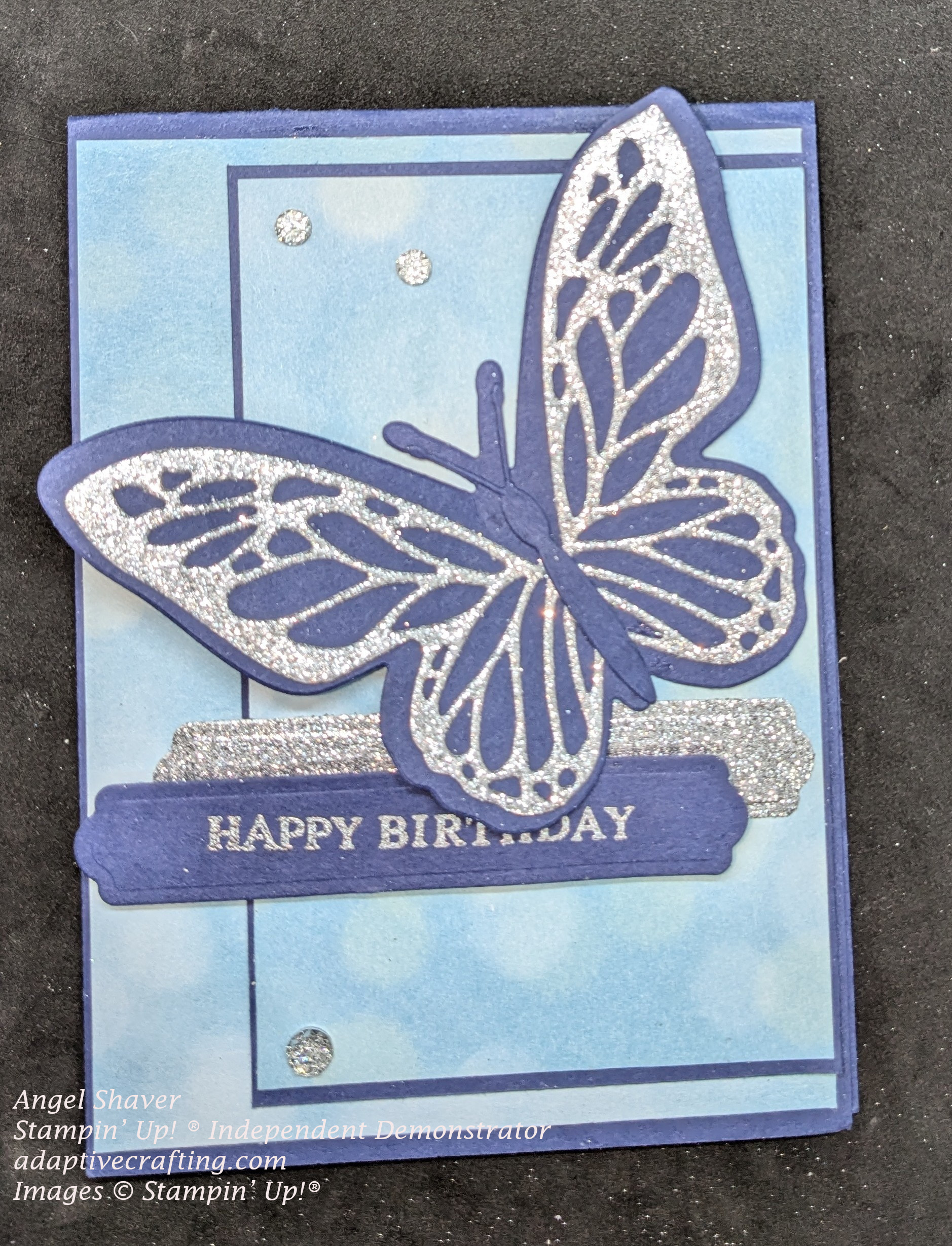 Blue bokah butterfly inside