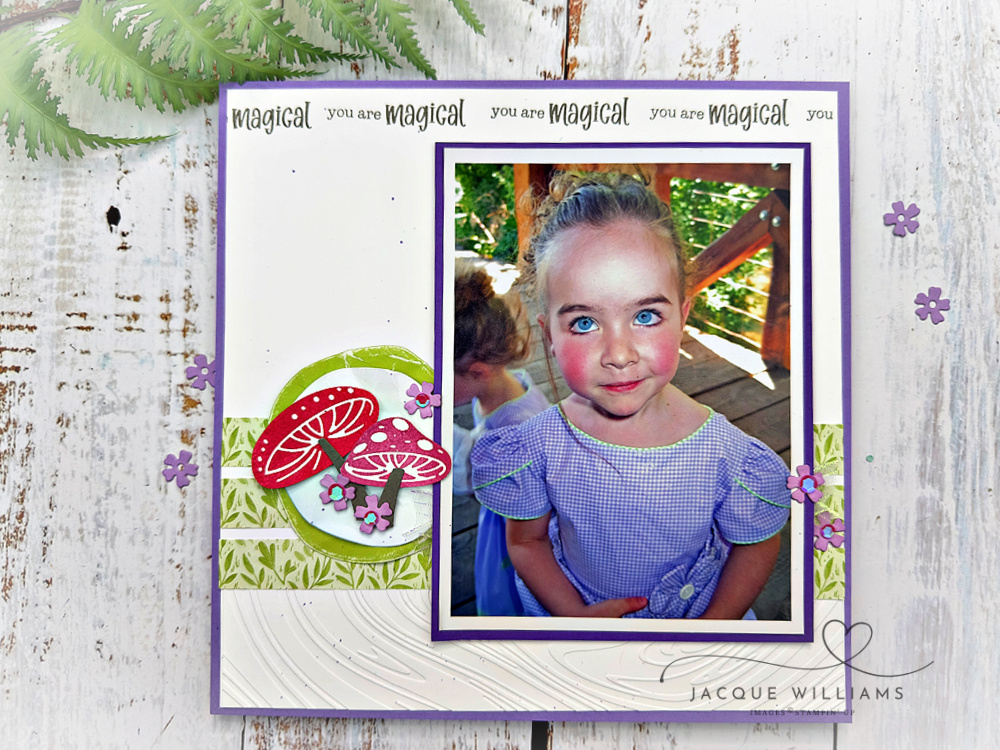 Stampin up terrific toadstools around it all dies scrapbooking layout idea 8x8 new zealand classes tauranga blog