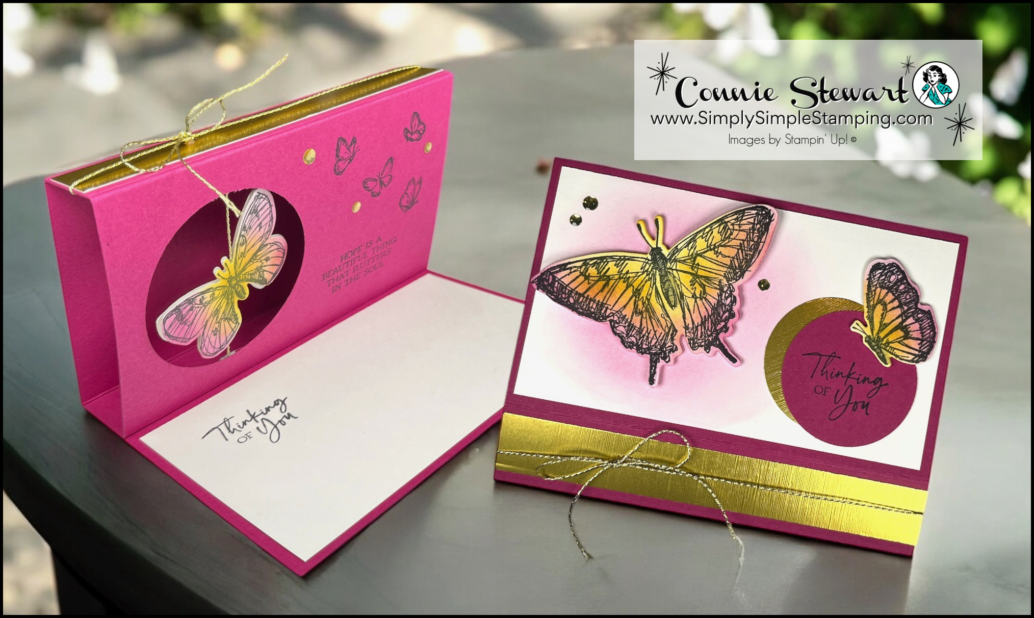 Shadow box floating butterfly card