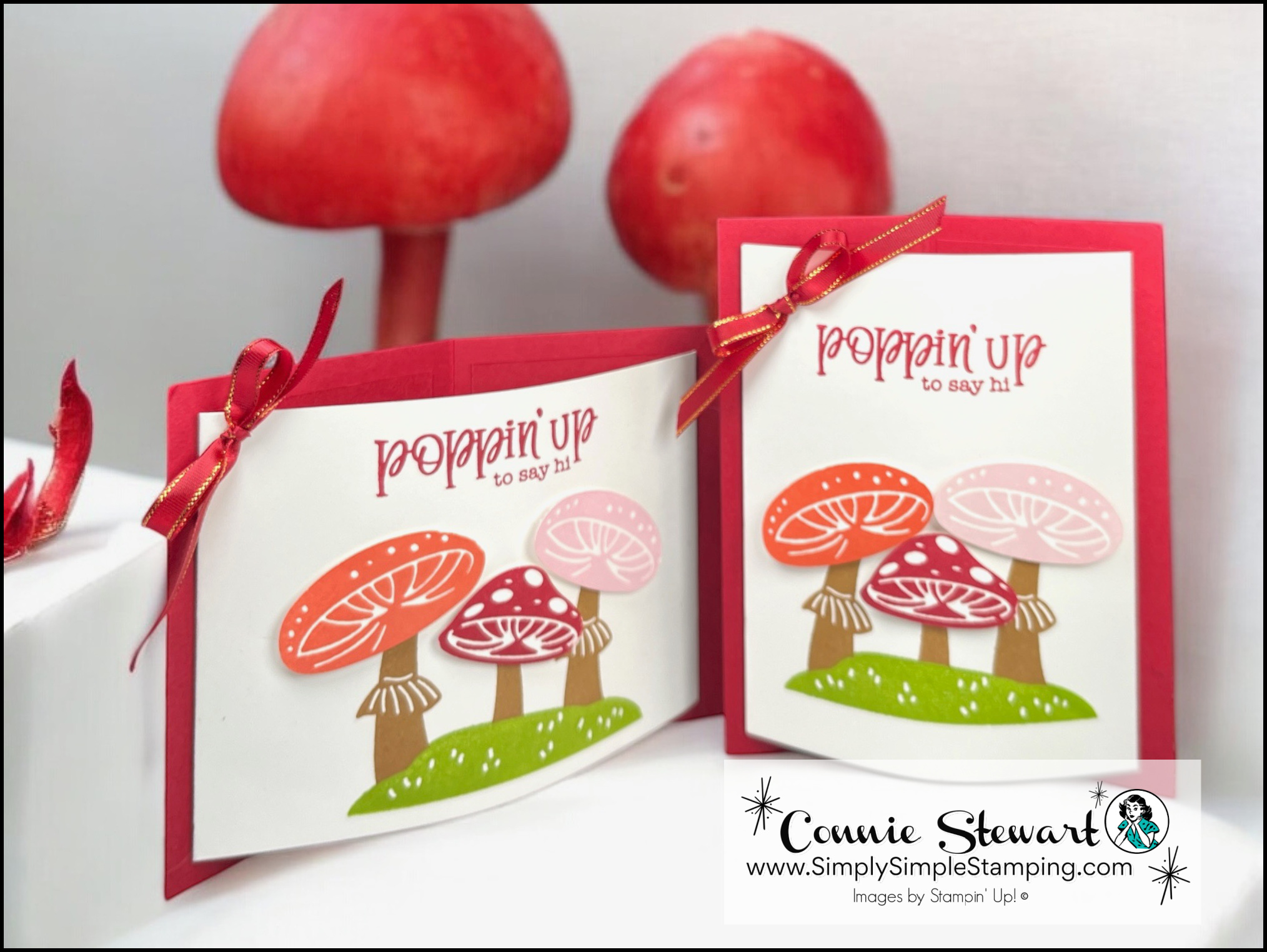 2 toadstool bendie card ideas