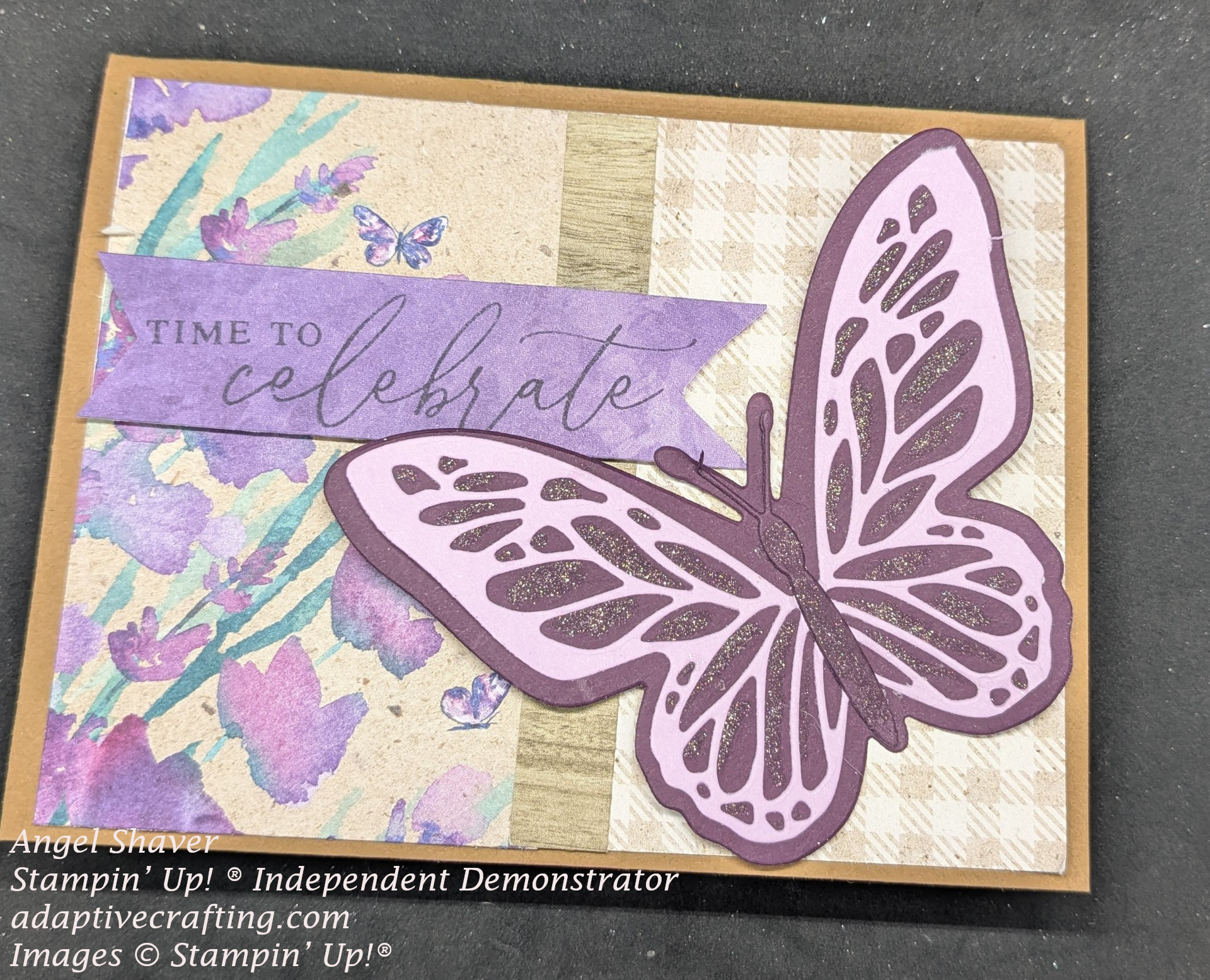 Purple butterfly outside