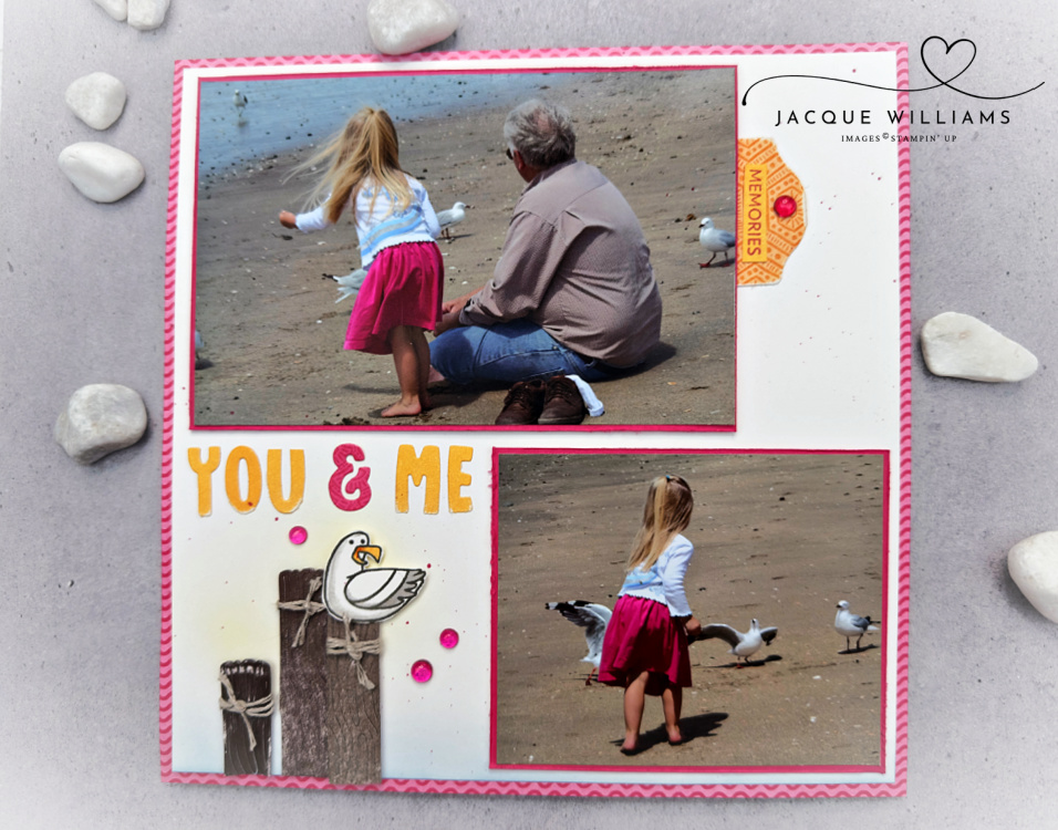 Stampin up friendly seagulls scrapbooking layout pier otterly amazing dies two toned cardstock nz blog
