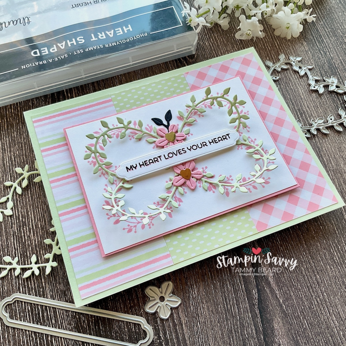 Heart shaped wildflower birthday card idea by tammy beard for stampinsavvy.com