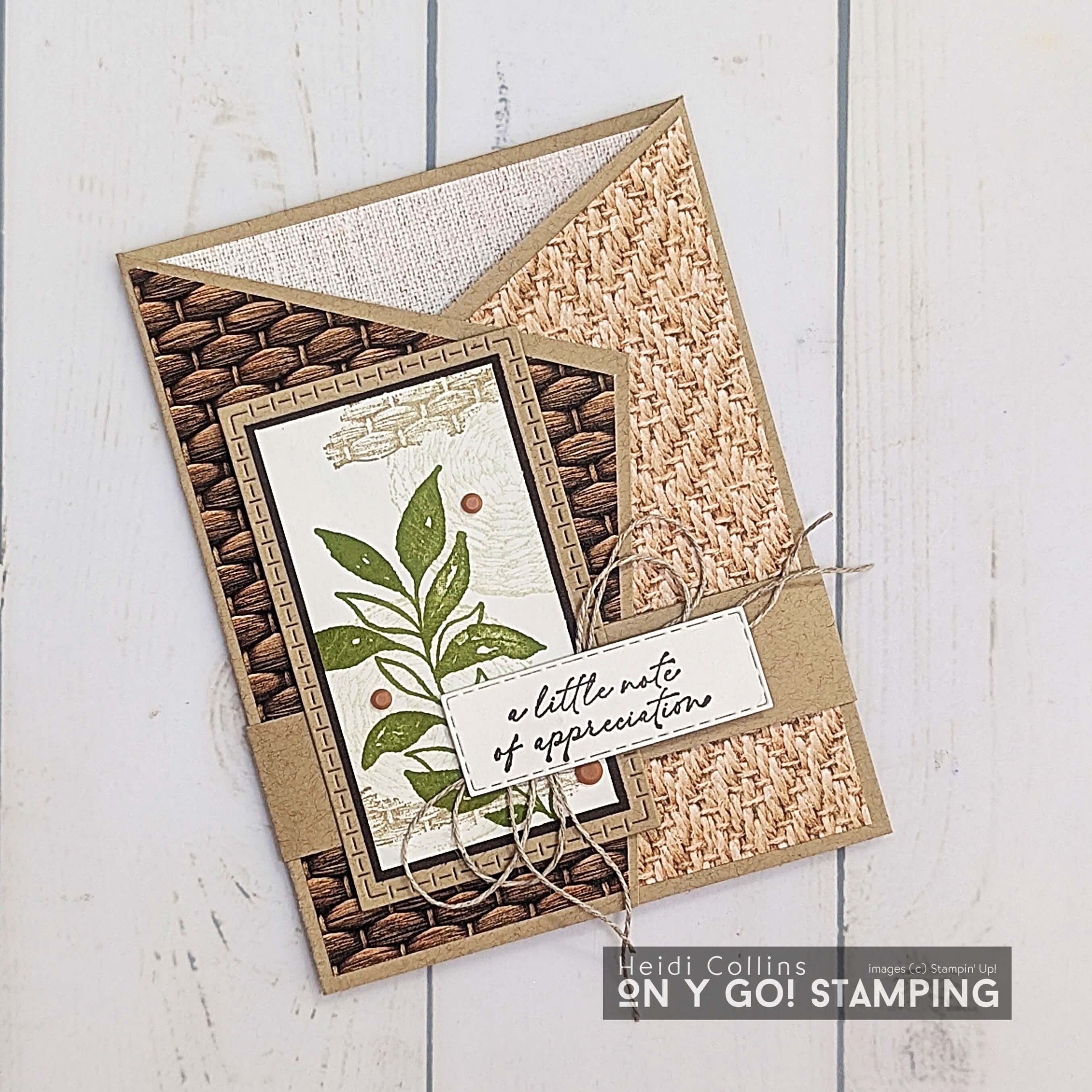 Double angled gatefold textured notes square
