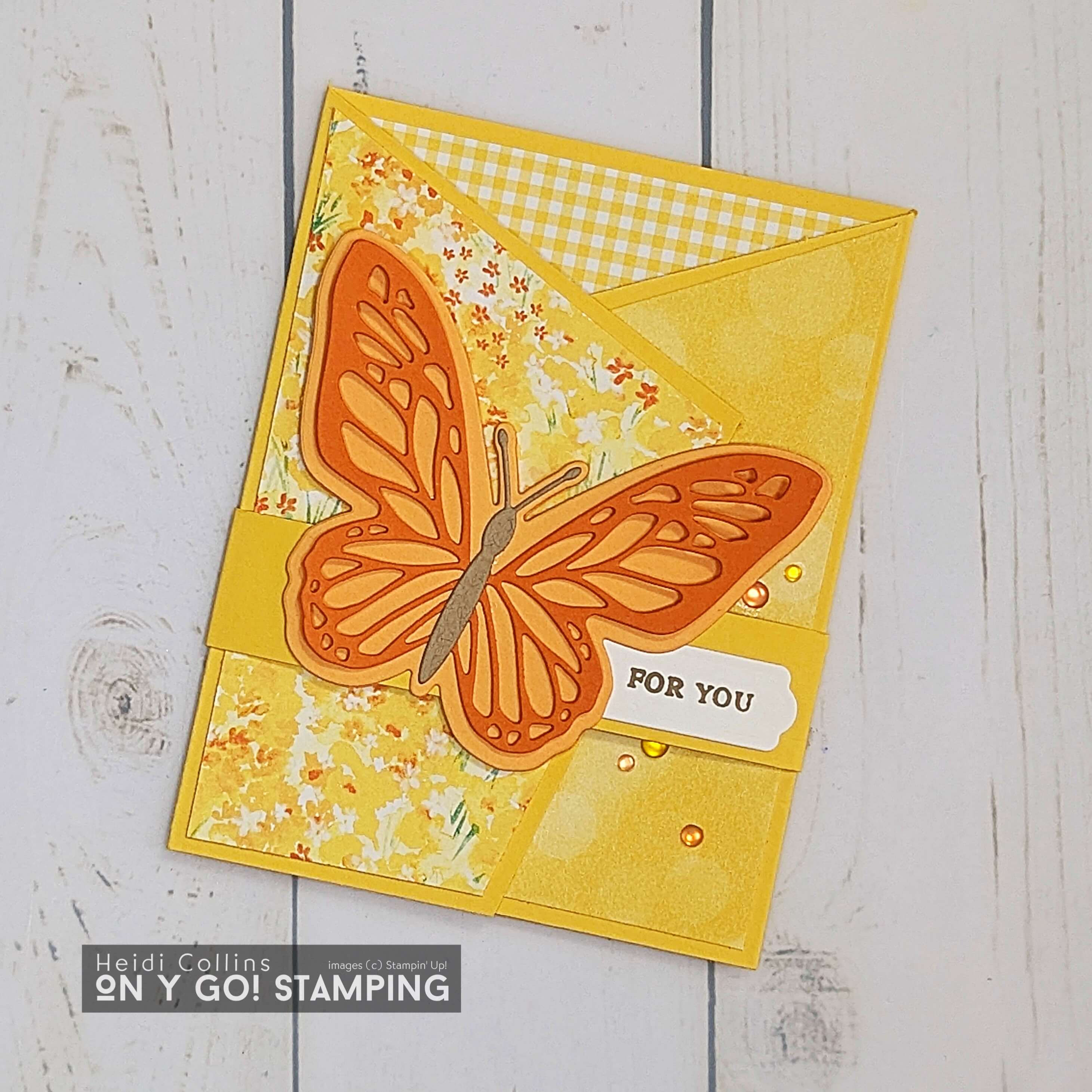 Double angled gatefold beautiful butterflies square