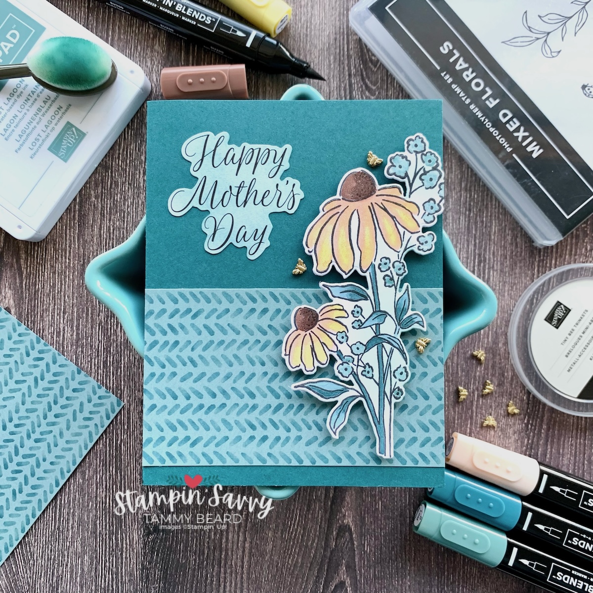 Mixed floral savvy sketch 155 card idea by tammy beard for stampinsavvy.com1